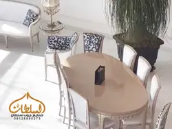 ست مبل و میز ناهار خوری کلاسیک مدل پرنس - چوب سلطان