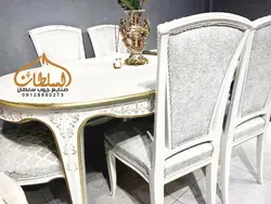 ست مبل و میز ناهار خوری کلاسیک مدل پرنس - چوب سلطان