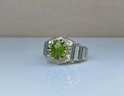 انگشتر نقره زبرجد آفریقایی اصل رکاب دست ساز اثر استاد بیژن