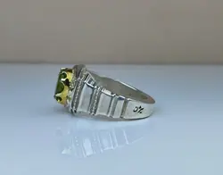 انگشتر نقره زبرجد آفریقایی اصل رکاب دست ساز اثر استاد بیژن