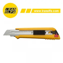 کاتر بزرگ با قفل اتوماتیک به همراه قفل پیچی اُلفا (OLFA) ژاپن - مدل PL-1 دارای مخزن و 3 عدد تیغ یدک