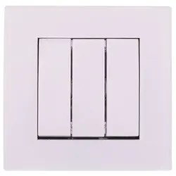 کلید سه پل جهان الکتریک مدل کریستال سفید - کالای برق نورانور