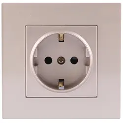 پریز ارت دار جهان الکتریک مدل کریستال بژ - کالای برق نورانور