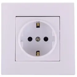 پریز ارت دار جهان الکتریک مدل کریستال سفید - کالای برق نورانور