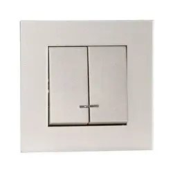 کلید دو پل جهان الکتریک مدل کریستال بژ - کالای برق نورانور