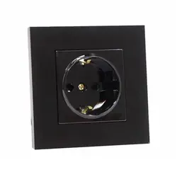 پریز ارت دار جهان الکتریک مدل کریستال مشکی - کالای برق نورانور