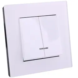 کلید دو پل جهان الکتریک مدل کریستال سفید - کالای برق نورانور