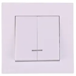 کلید دو پل جهان الکتریک مدل کریستال سفید - کالای برق نورانور