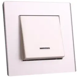 کلید تک پل جهان الکتریک مدل کریستال سفید - کالای برق نورانور