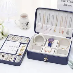 جعبه جواهرات و نظم دهنده دوطبقه چرم