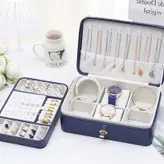 جعبه جواهرات و نظم دهنده دوطبقه چرم