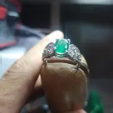 انگشترنقره زنانه با زمرد زامیبیا اصلی کارشناسی شده