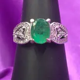 انگشترنقره زنانه با زمرد زامیبیا اصلی کارشناسی شده