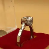 انگشتر نقره سولیتر با نیم دایره مخراج کاری