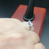 انگشتر نقره سولیتر با نیم دایره مخراج کاری