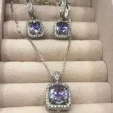 سرویس نقره زنانه با سنگ آمتیس