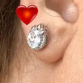 گوشواره میخی نقره زنانه مزین به سنگ ونگینهای براق