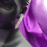 گوشواره نقره به شکل اشک پرازنگین