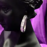 گوشواره نقره به شکل اشک پرازنگین