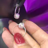 گوشواره نقره دایره همراه با گوی