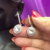 انگشتر نقره زنانه و گوشواره جواهرنشان