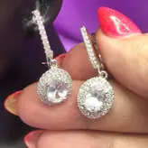 انگشتر نقره زنانه و گوشواره جواهرنشان