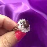 انگشتر نقره زنانه با عقیق یمانی