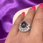 انگشتر نقره زنانه با عقیق یمانی