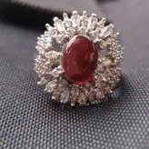 انگشتر نقره زنانه با عقیق یمانی