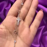 دستبند نقره دولایه زنجیر