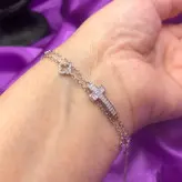 دستبند نقره دولایه زنجیر