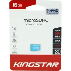 کارت حافظه microSDHC کینگ استار مدل 580X کلاس 10 استاندارد UHS-I U1 سرعت 85MBps ظرفیت 16 گیگابایت