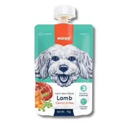 خرید پودینگ سگ ونپی با طعم گوشت بره، هویج و نخود WANPY LAMB WITH CARROT & PEA 90g | پت شاپ آنلاین پتیکو