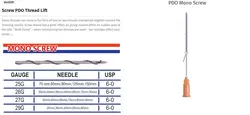 نخ لیفت مدل (screw) اسکرو مونو سایز 27G-38mm شرکت میدیلیفت هلند