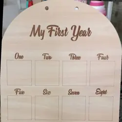 قاب چوبی ماهگرد کودک از نوزادی تا یکسالگی سیسمونی اتاق کودک هدیه