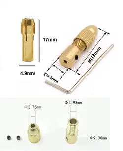 سه نظام مینیاتوری 0.5mm-3.2mm شفت 4 میلیمتر با کولت 10 سر 