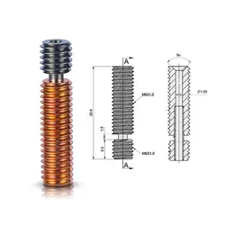 پیچ سوراخ دار اکسترودر دما بالا آلیاژ تیتانیوم و مس MK8 