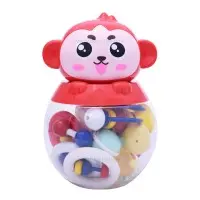 پک جغجغه نوزاد طرح میمون رنگ قرمز کد 810