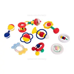 پک جغجغه نوزاد طرح میمون رنگ قرمز کد 810