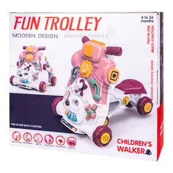 واکر موزیکال طرح موتور 3 در 1 رنگ کالباسی Fun Trolley