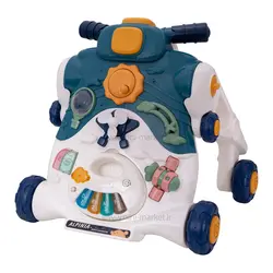 واکر موزیکال طرح موتور 3 در 1 رنگ سبزآبی Fun Trolley