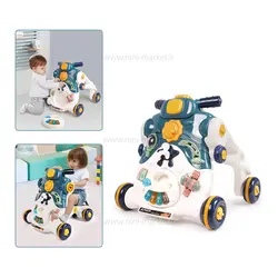 واکر موزیکال طرح موتور 3 در 1 رنگ سبزآبی Fun Trolley