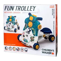 واکر موزیکال طرح موتور 3 در 1 رنگ سبزآبی Fun Trolley