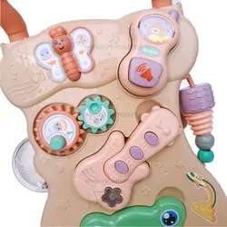 واکر موزیکال طرح قورباغه کرم قهوه ای کد 999 برند Baby Music Walker