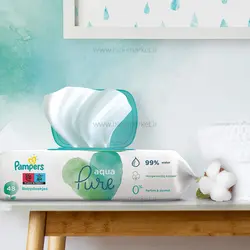 دستمال مرطوب 99درصد آب 48 عددي پمپرز Pampers