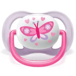 پستانک تکی الترا ایر 0-6 ماه طرح پروانه بنفش اونت Avent (فاقد جعبه)