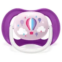 پستانک تکی الترا ایر 18-6 ماه طرح بالن بنفش اونت Avent (فاقد جعبه)