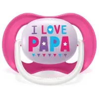 پستانک تکی الترا ایر 18-6 ماه طرح I LOVE PAPA صورتی اونت Avent (فاقد جعبه)