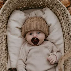 پستانک تکی لاتکس سایز 6 -18 ماه رنگ قهوه ای فاقد جعبه  بیبز Bibs