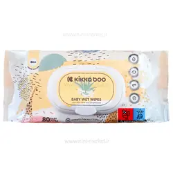 دستمال مرطوب درب دار 80 عددی آلوئه ورا کیکابو kikkaboo
